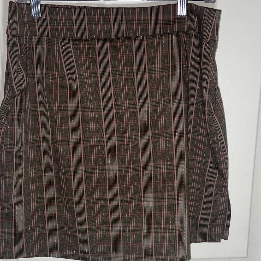 TEHAMA Checkered Mini Skort Brown and Pink - Picture 4 of 5